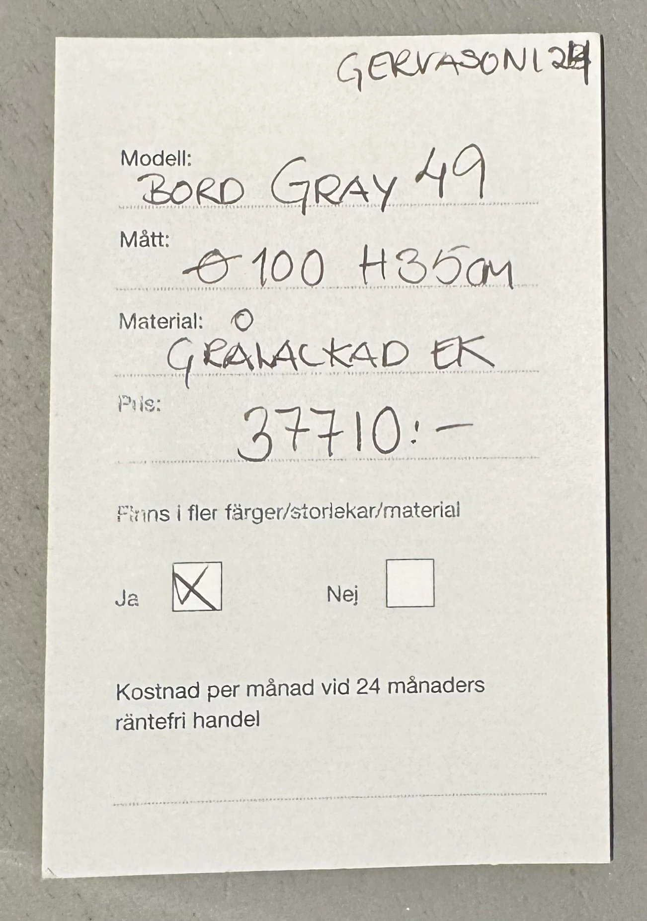 Soffbord Gray 49 från Gervasoni/Reapris 18900:-