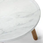 Tureen sidobord / satsbord Ø52 cm marmor Carrara