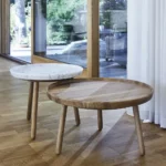 Tureen sidobord / satsbord Ø52 cm marmor Carrara