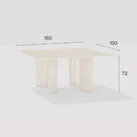 Naca matbord 150×150 cm