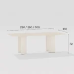 Naca matbord 220/260/300×100 cm