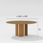 Naca matbord Ø138/165 cm
