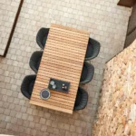 Drop matbord teak med ilägg