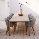 Drop matbord teak med ilägg