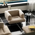 Inland AV21 fåtölj i tyg eller läder