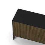 Line Burned Walnut skänk 3 dörrar ben eller sockel