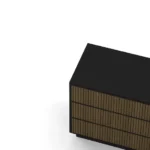 Line Burned Walnut byrå 3 lådor ben eller sockel